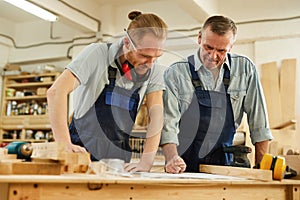 Father and Son Crafting Together
