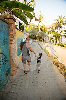 Father and son explore San Pancho
