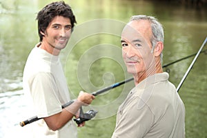 Father and son fishing