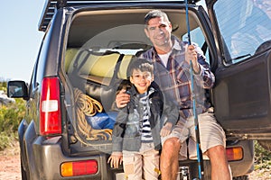 Father and son on a fishing trip