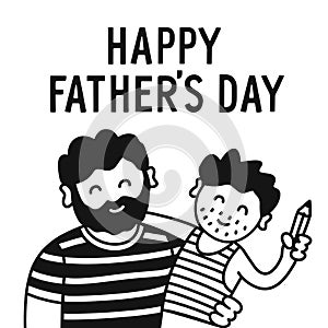 Father and son, Happy Fathers Day illustration