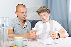 Father and son have recieved letter