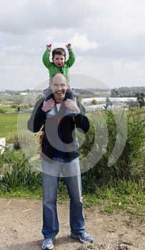 Father and Son on a hike