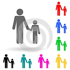 father and son holding hands multi color style icon. Simple glyph, flat vector of family icons for ui and ux, website or mobile