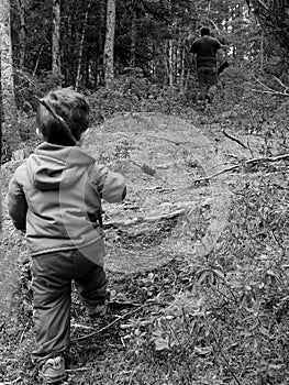 Father and Son Hunting