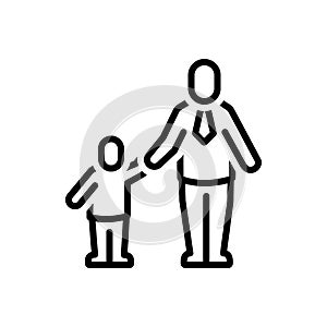 Black line icon for Father And Son, father and son