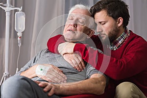 Father and son last goodbye