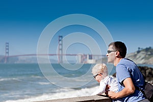 Father and son at the lookout