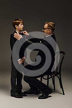 Father and son share a stylish