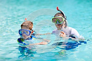 Father and son snorkeling