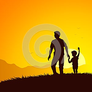 Father and son summer adventure photo