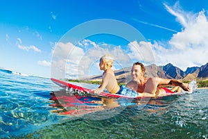 Father and Son Surfing