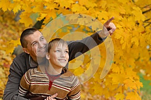 Father and son on a walk