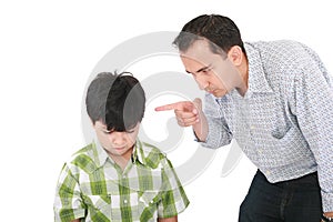 Father is threatening his boy