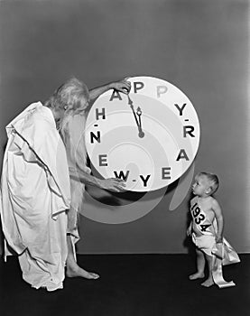 Father time speeds up the New Year