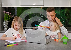 Father of two daughters trying to work from home