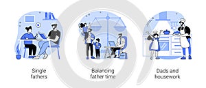 Fatherhood abstract concept vector illustrations.