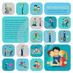 Fatherhood Flat Icons Set photo