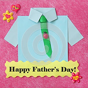 Fathers Day Card - Craft Background - Stock Photo