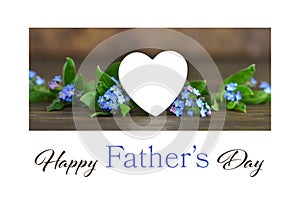 Fathers Day card with Fathers Day heart and flowers