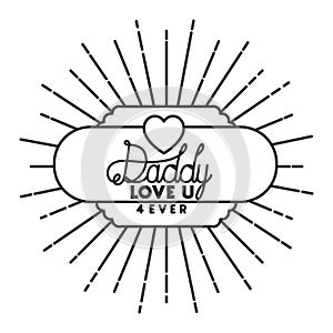 Fathers day frame sunburts with heart