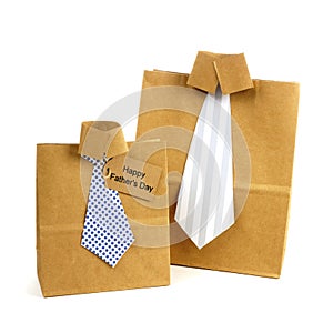 Fathers Day handmade shirt and tie gift bags