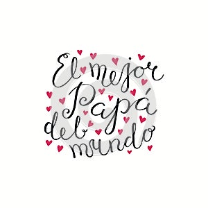 Fathers Day lettering quote in Spanish