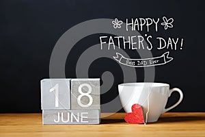 Fathers Day message with coffee cup