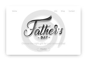 Fathers Day. Modern web template with custom brush lettering. Father`s Day illustration