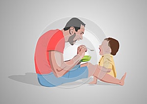 Fathers feeding Child - Fathers day