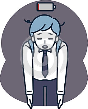 Fatigue Exhausted man Simple Illustration
