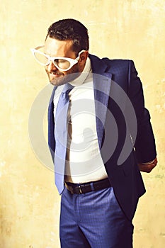 Fatigued businessman stretching oneself