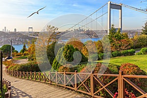 Fatih Sultan Bridge over the Bosphorus, Istanbul,Turkey