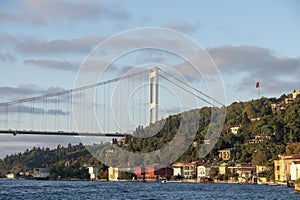 Fatih Sultan Mehmet Bridge At Bosphorus, Istanbul, Turkey