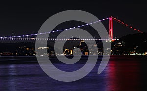 Fatih Sultan Mehmet Bridge between Europen and Asian sides of Istanbul, Turkey