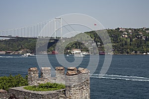 Fatih Sultan Mehmet Bridge and fortress Rumelihisari.