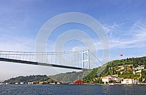 Fatih Sultan Mehmet Bridge over Bosphorus strait in Istanbul