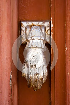 Fatima's hand - doorknocker in Portugal.