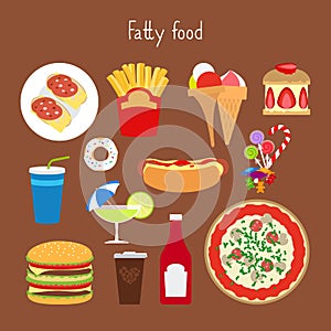 Fatty food icons