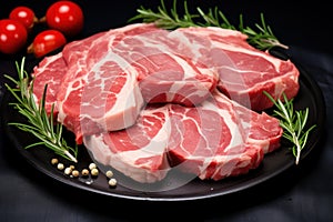 Fatty Raw pork meat. Generate Ai