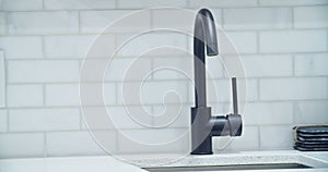 Faucet concept. interior design in new house