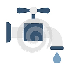 Faucet flat vector icon which can easily modify or edit