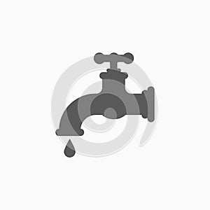 Faucet icon, cock, hydrant, water