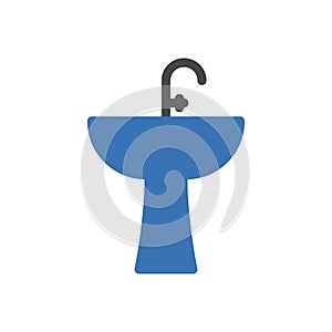 Faucet vector glyph colour icon