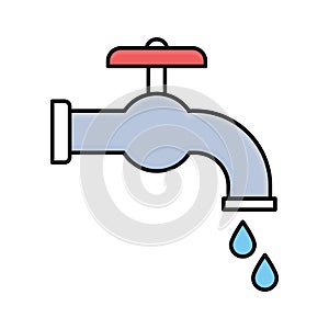 Faucet Line vector icon which can easily modify or edit