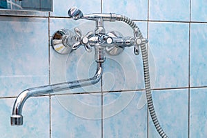 Faucet mixer tap in bathroom