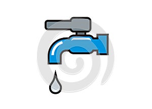 Faucet simple illustration with bold outline