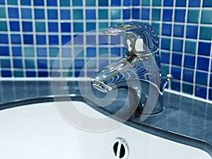 Faucet or tap sink bathroom closeup