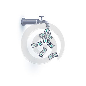 Open Money Faucet Passive Income Isolated Illustration