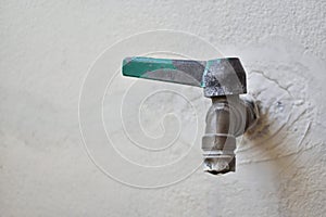 Faucet water with mark of fixing crack